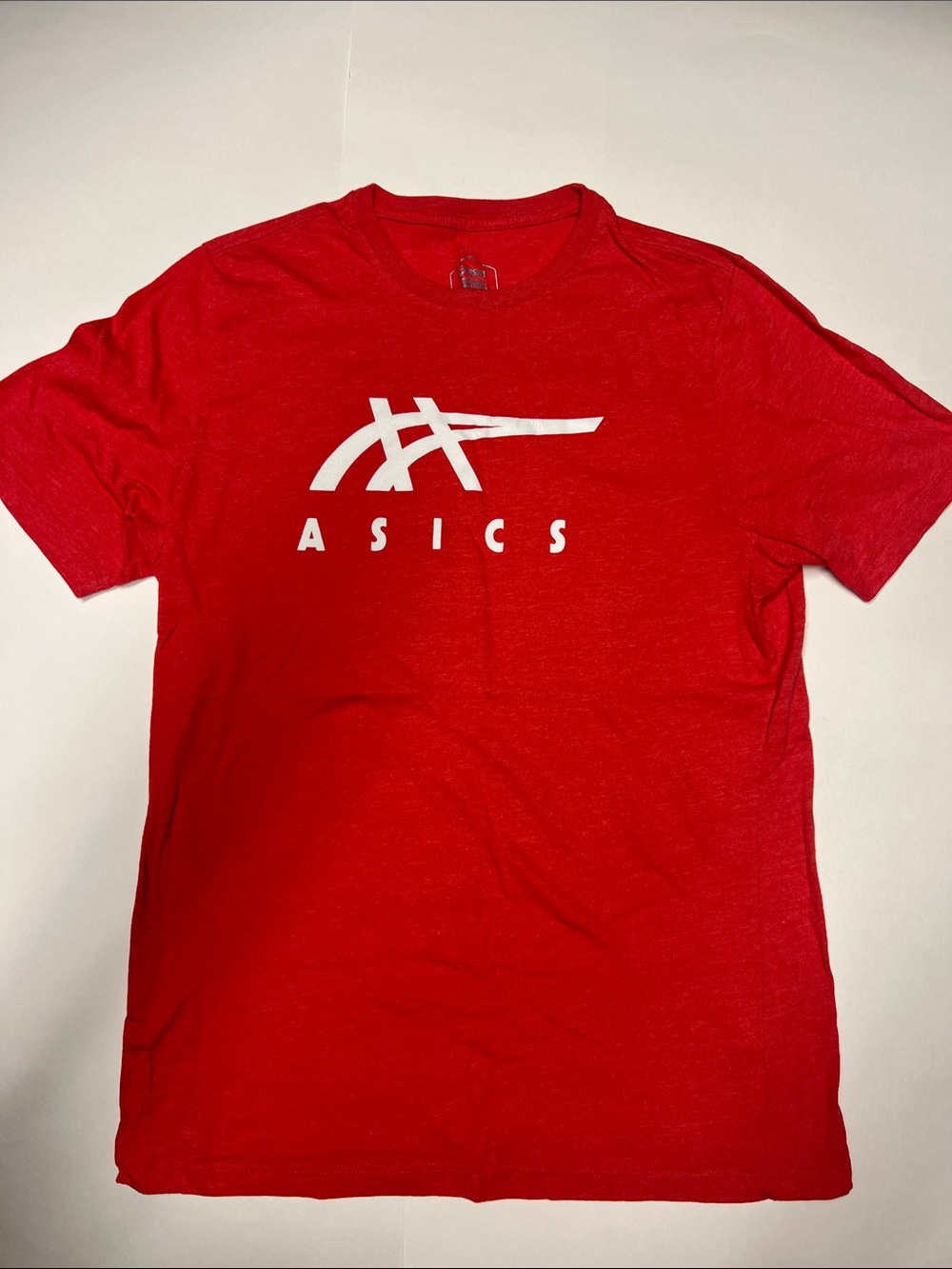 Asics Bright Red Short Sleeve Tee with White Logo